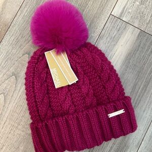 NWT. Michael Kors hot pink beanie!